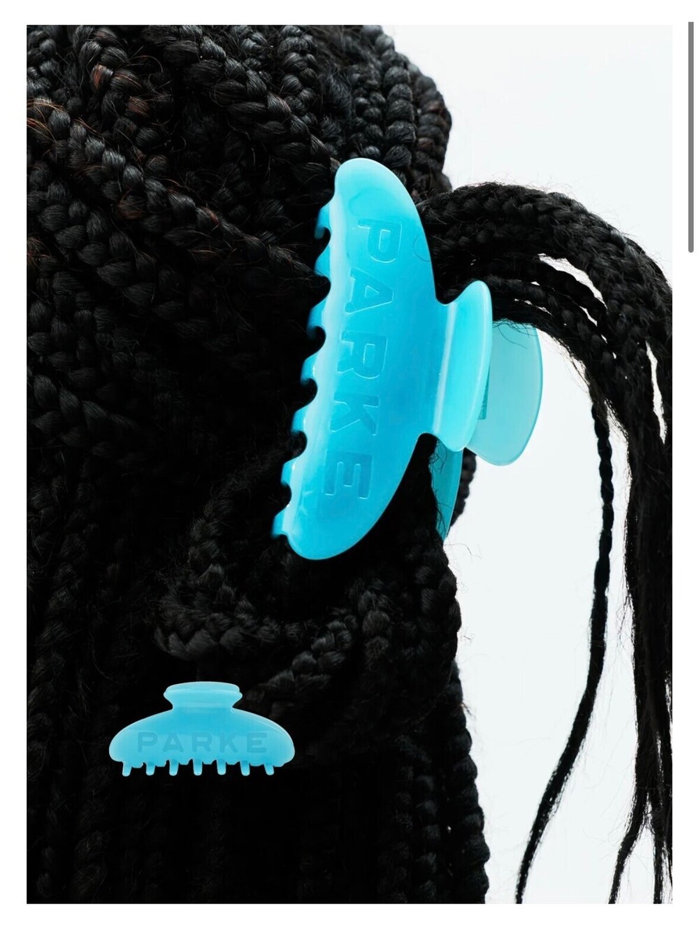 PARKE Large Blue Hair Claw Clip for Braids and Thick Hair